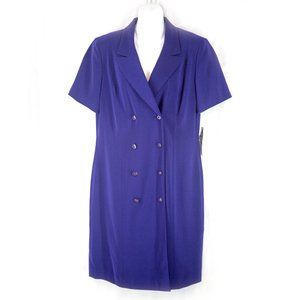 Kasper Purple Double Breasted Dress Size 12 NWT